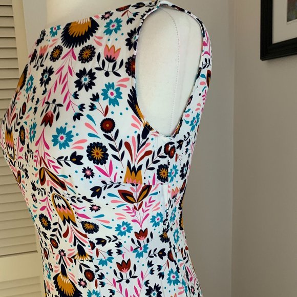 🎉❤️HP❤️🎉  BODEN Tessa Midi Dress, White Carnival Floral, Size 4P - Picture 6 of 11